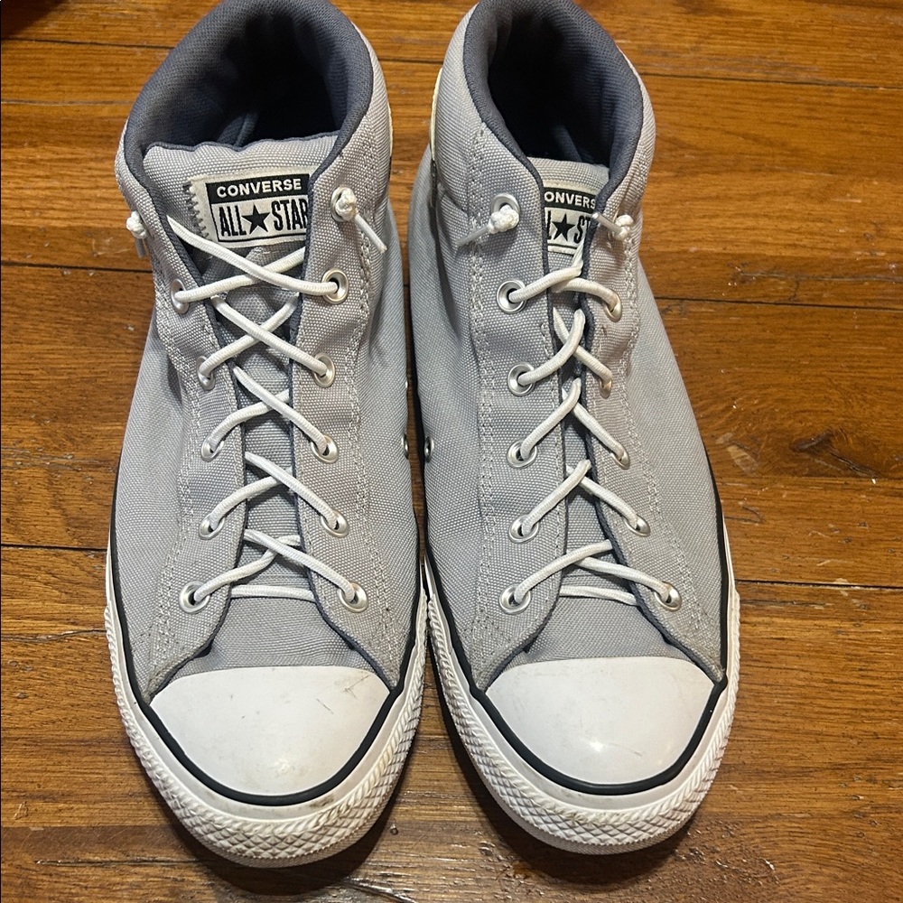 Converse High Top SNEAKERS Gray & White Size 11 Men/ 13 Women/45 EUR - Picture 3 of 10
